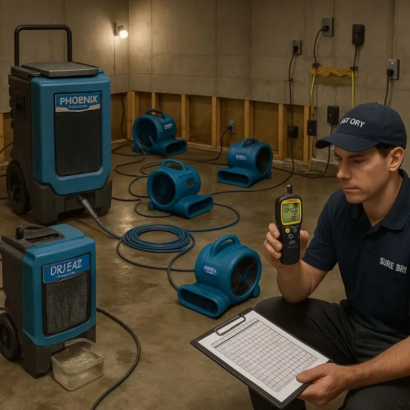 Structural Drying and Dehumidification process in Lunenburg, VA